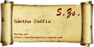 Sántha Zsófia névjegykártya